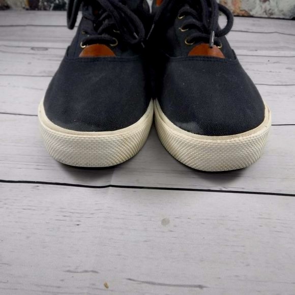 Polo by ralph lauren navy & tan sneaker mens 6 1/2 - Picture 4 of 12